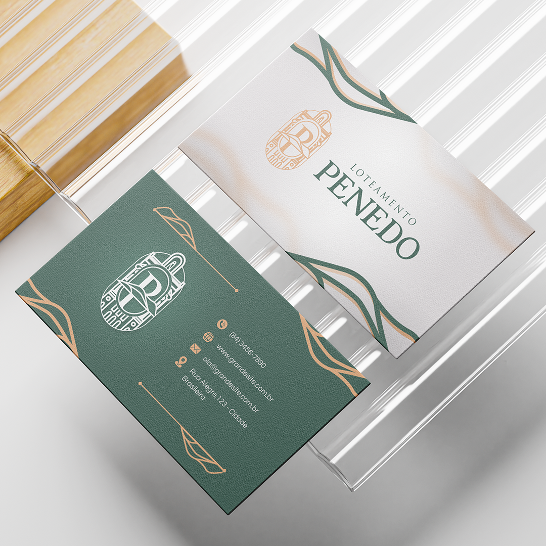 Cartões de visita do Loteamento Penedo