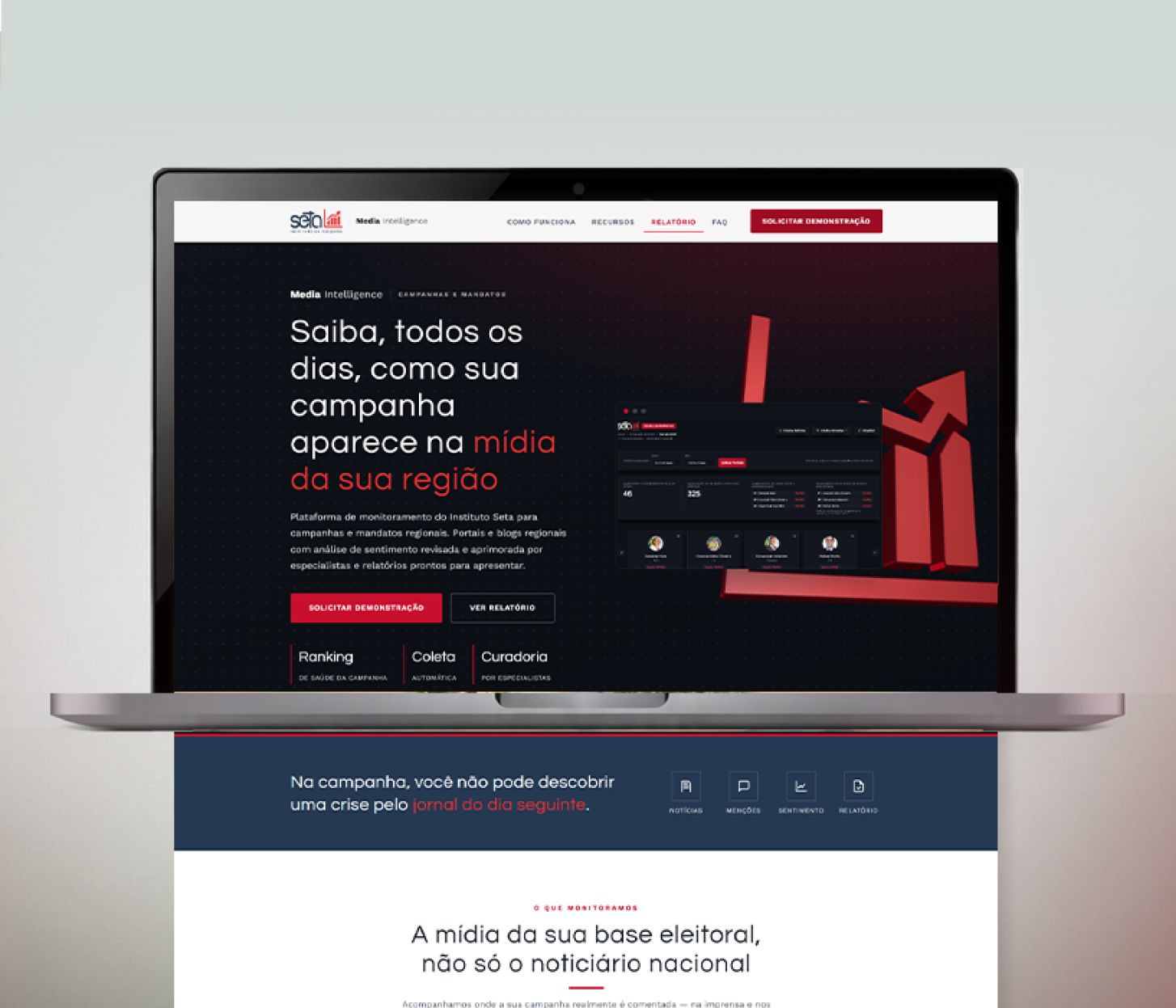 Landing page desenvolvida pela Aroé Coletivo